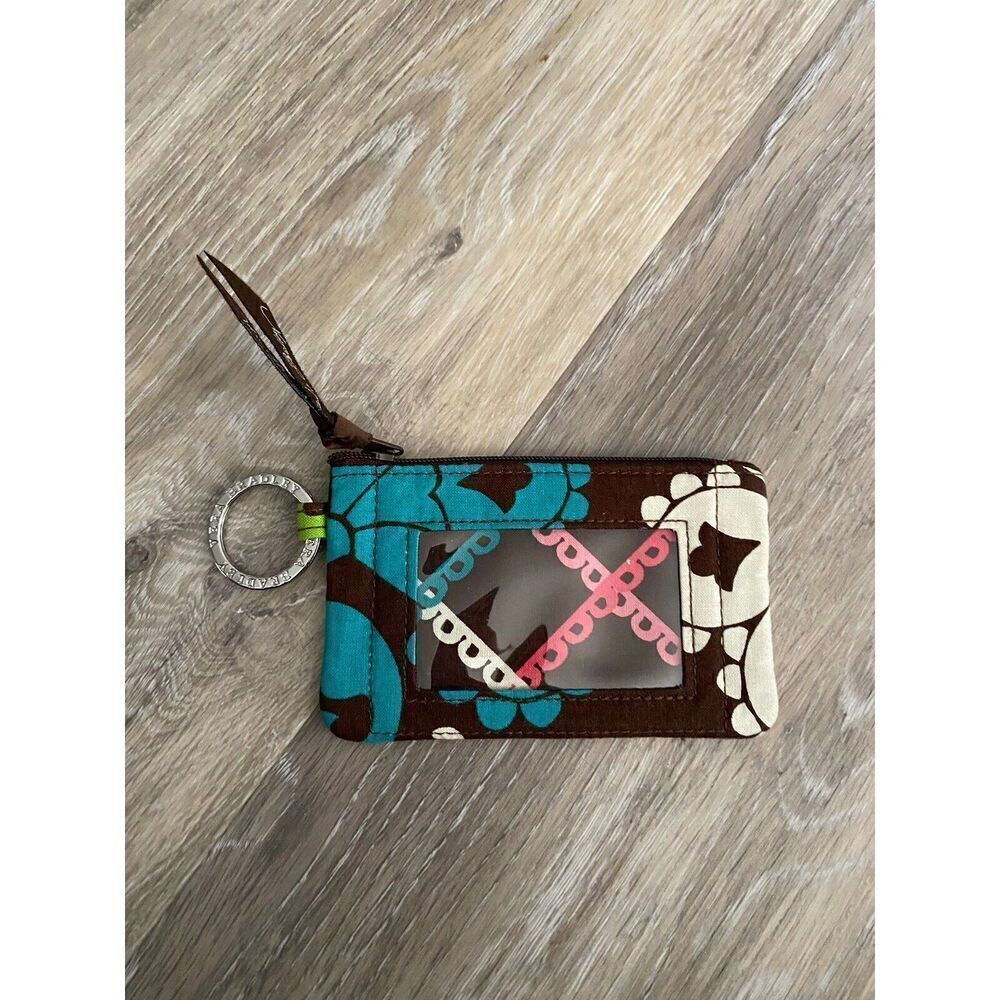 Vera Bradley LOLA Retired Pattern Fall 2013 Logo Key Ring ID Pocket CC Wallet